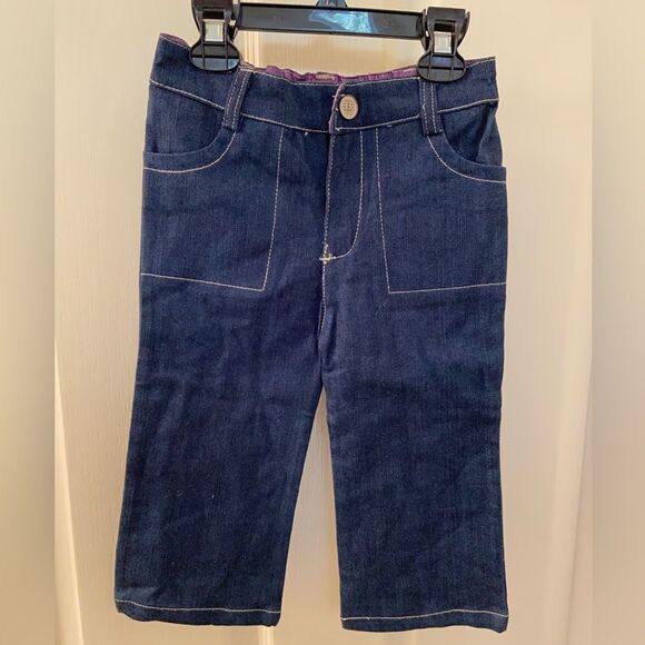 Egg Love Baby Girls Dark Wash Adjustable Waist Denim Jeans Size 18-24 Months - Picture 1 of 3
